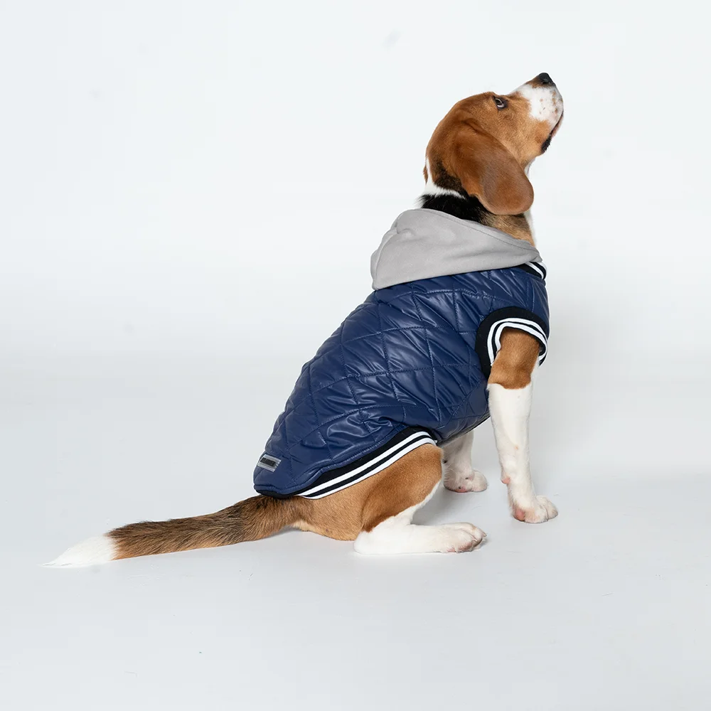 Chaqueta con capucha para perro grande, traje acolchado de lana cálida, ropa para perros pequeños, Otoño e Invierno, ropa para perros