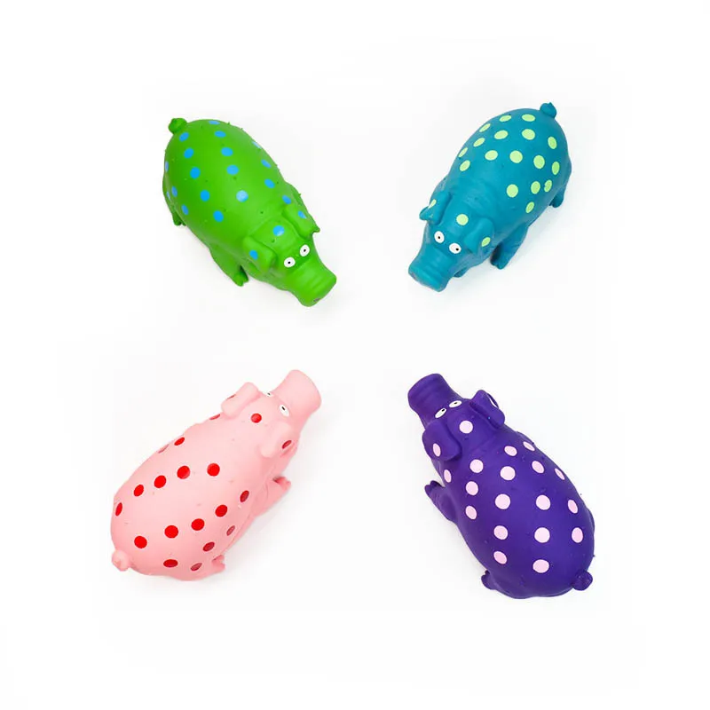 Juguete dental de goma natural para perros en forma de cerdito