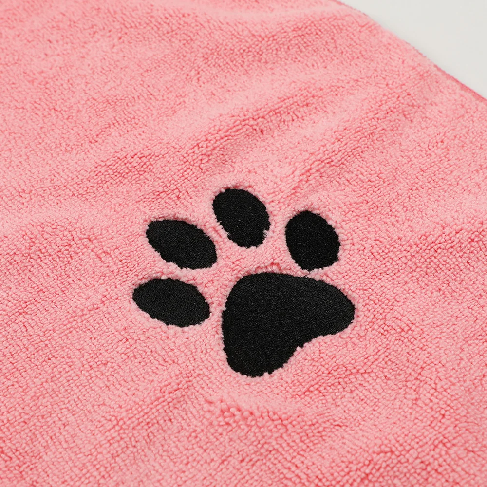 Toalla absorbente específica para mascotas: Toalla de baño de secado rápido para perros y gatos, toalla de microfibra suave con patrones bordados, - imagen 4