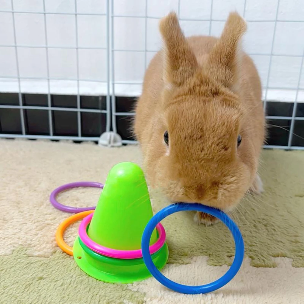 Juguete con virola de conejo para mascotas, cono de helado aleatorio, para aliviar el aburrimiento, entrenamiento interactivo, juguete masticable para animales pequeños, 1 ud. - imagen 2