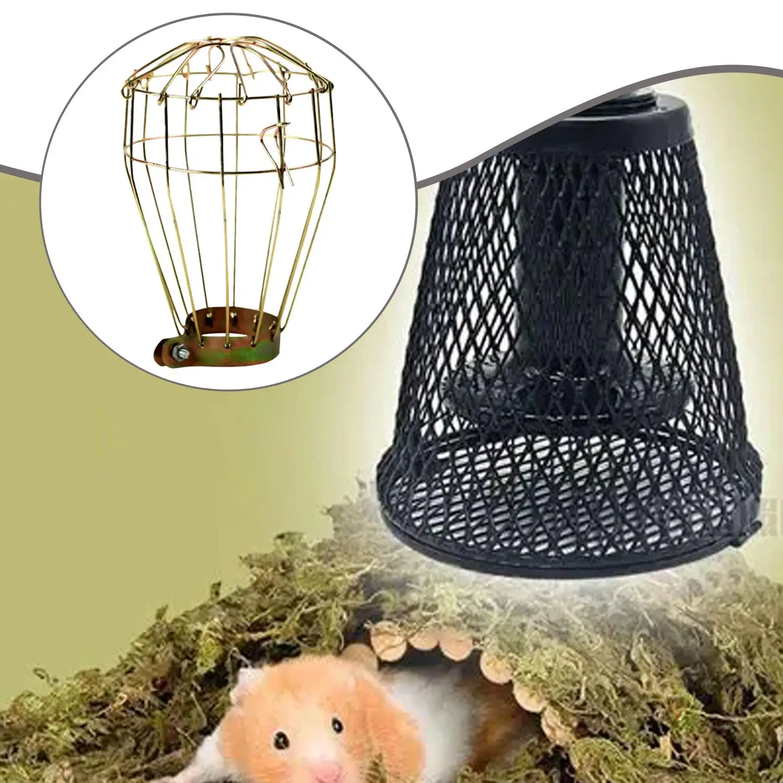 Reptile Heat Lamp Mesh Guard Anti Burn Light Shield Iron Lampshade for Turtles Chicks Birds Cage