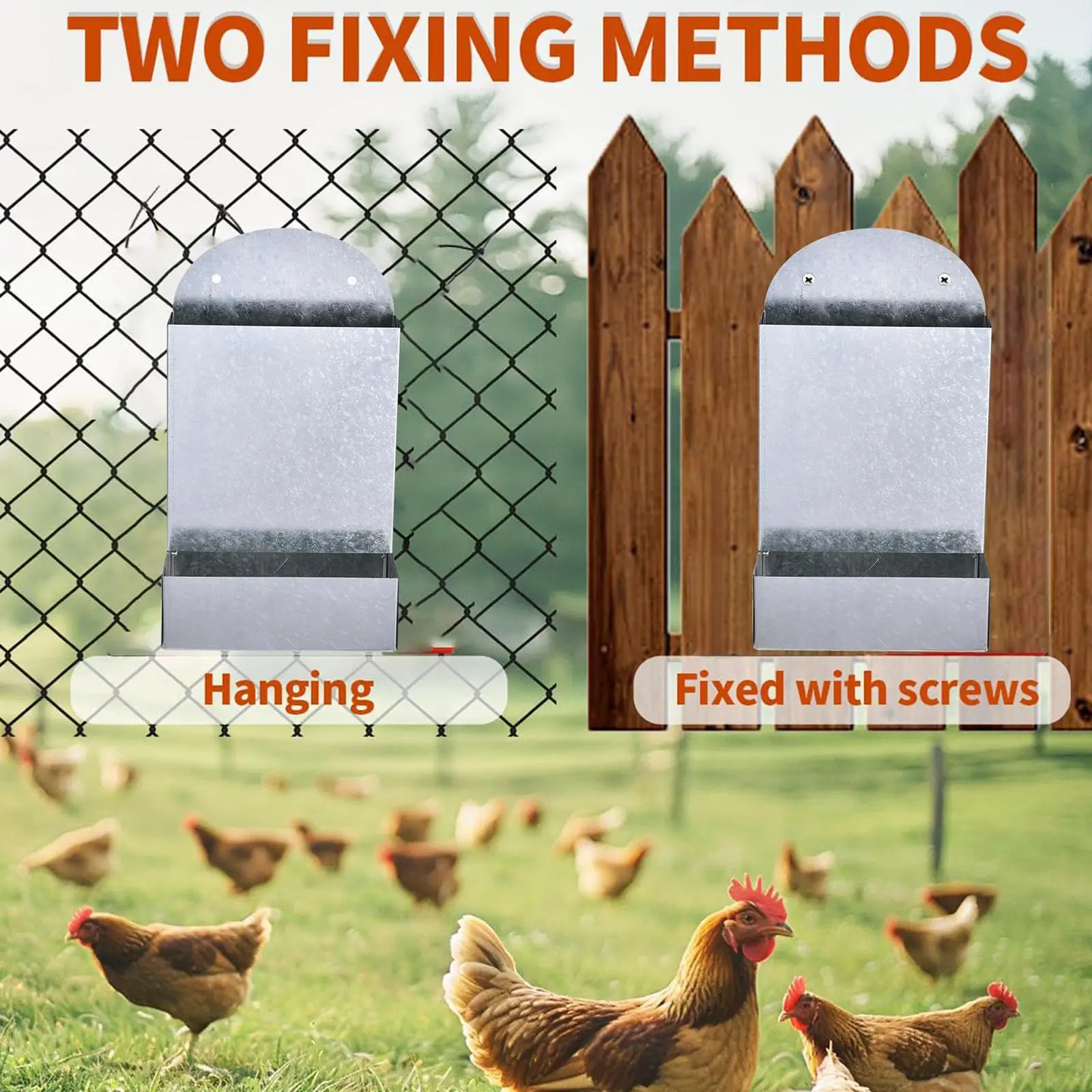 Automatic Chicken Feeder Poultry Feeding Coop Dispenser for Geese Hen Pigeon