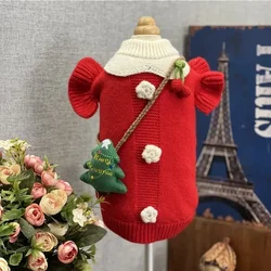 Suéter navideño de punto con falda princesa para gatos y perros