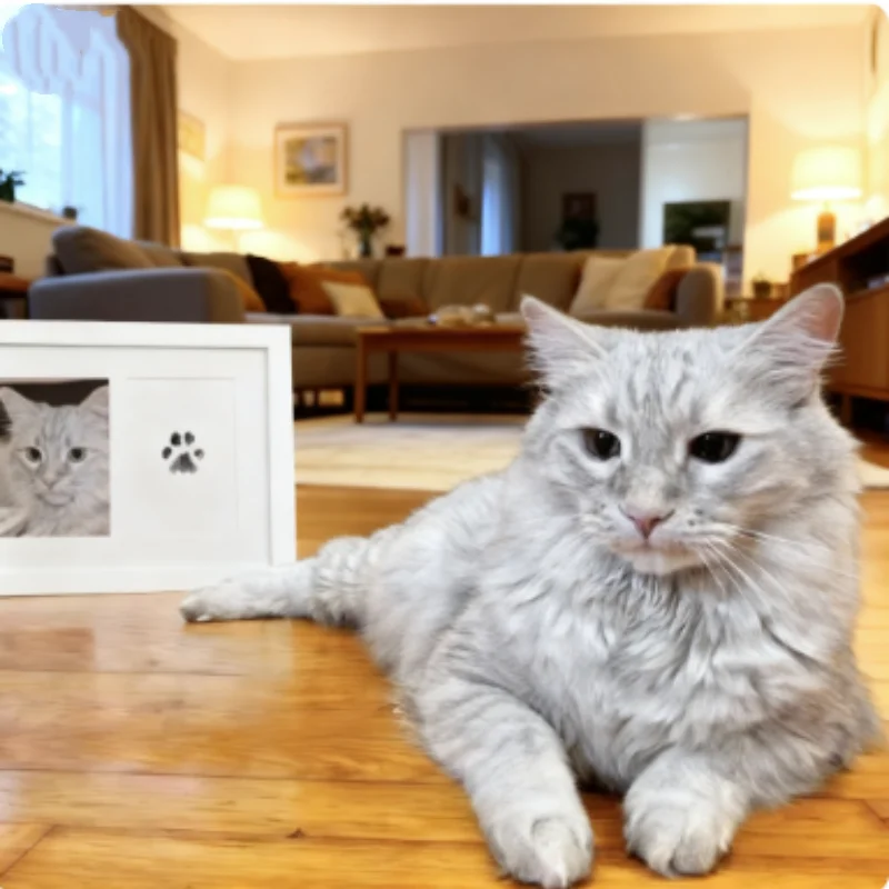 Kit de huellas y manos DIY para bebé recién nacido, almohadillas de tinta, marco de fotos, recuerdo de mascota, limpieza segura, almohadilla de huellas dactilares para gato y perro - imagen 5