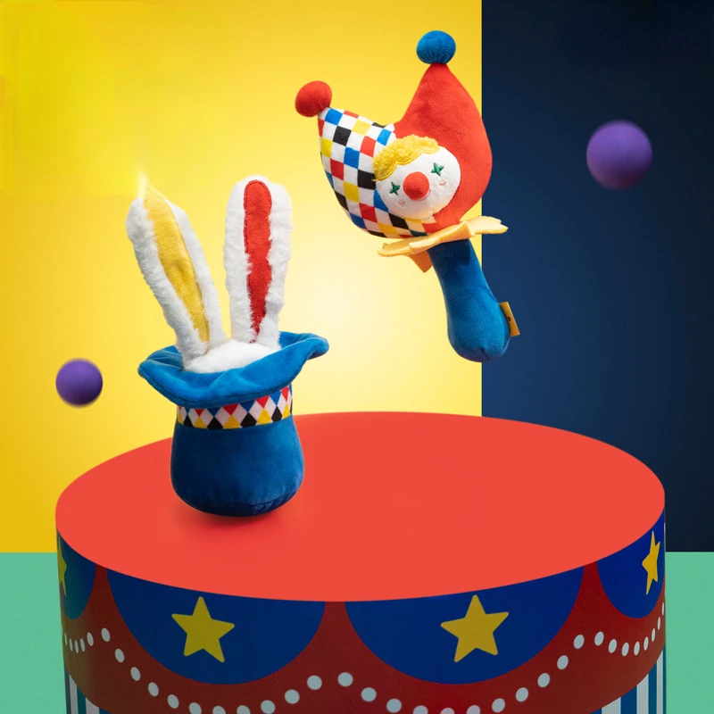 Juguetes de circo para mascotas, juguetes de sonido de perro payaso, lindo conejo resistente a las mordeduras, juguete interactivo para mascotas, accesorios para cachorros Bichon para perros pequeños