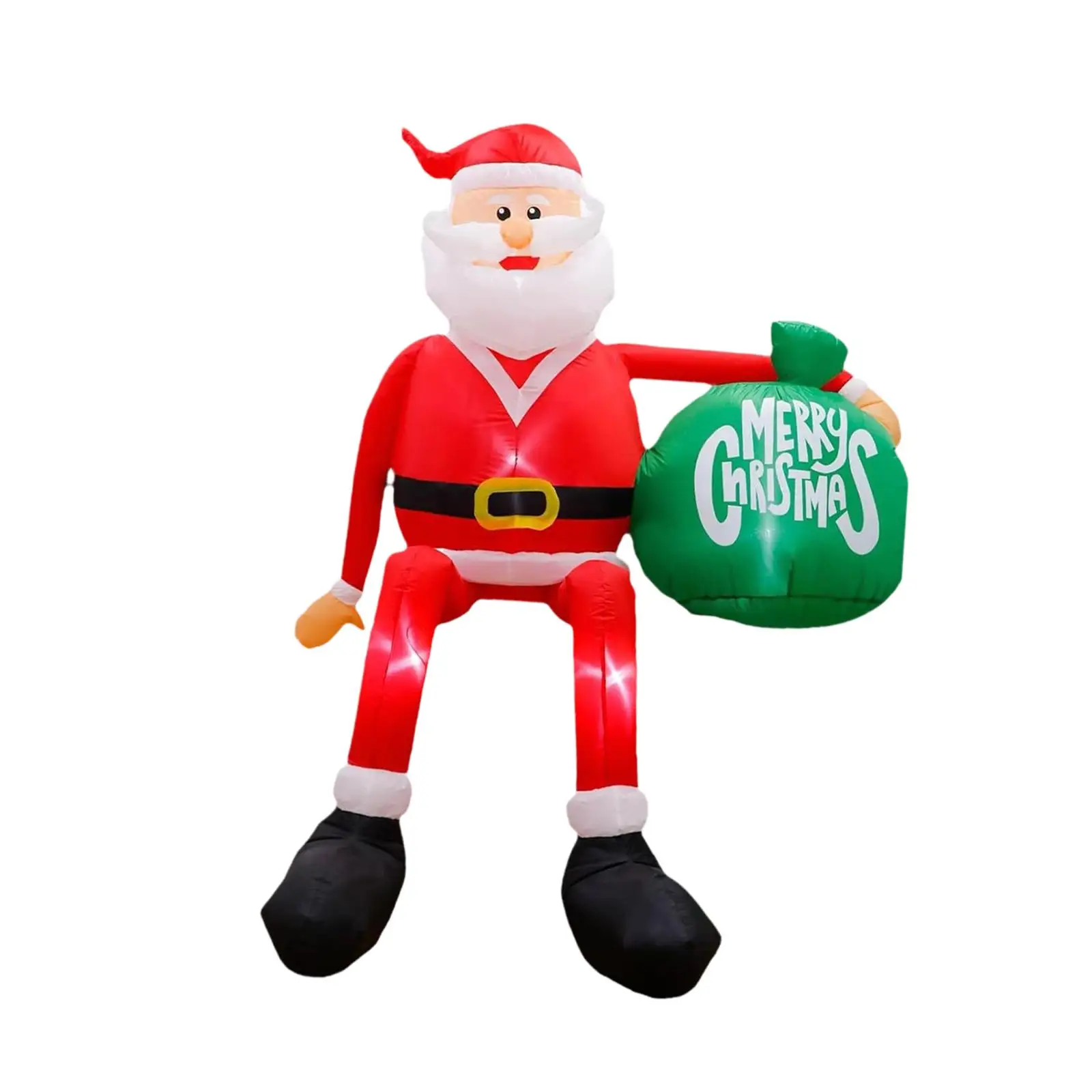 Decoraciones navideñas inflables de Papá Noel premium con bolsa de regalo grande para porche - imagen 5