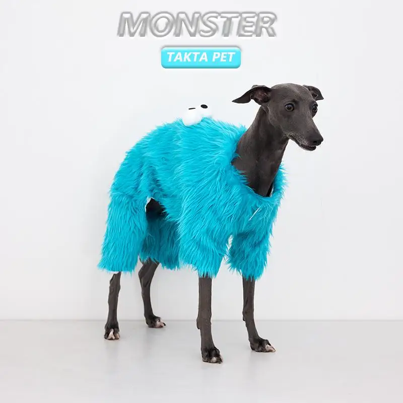 Ropa bonita de moda para perros, disfraz de perro de fiesta de monstruo de peluche de galgo italiano para Whipbit Bedlington, medios pequeños, perros grandes - imagen 4