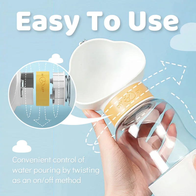 Botella portátil 2 en 1 para perro, tazón de agua para mascotas, a prueba de fugas, dispensador de bebida para perros con contenedor de comida para senderismo al aire libre - imagen 5