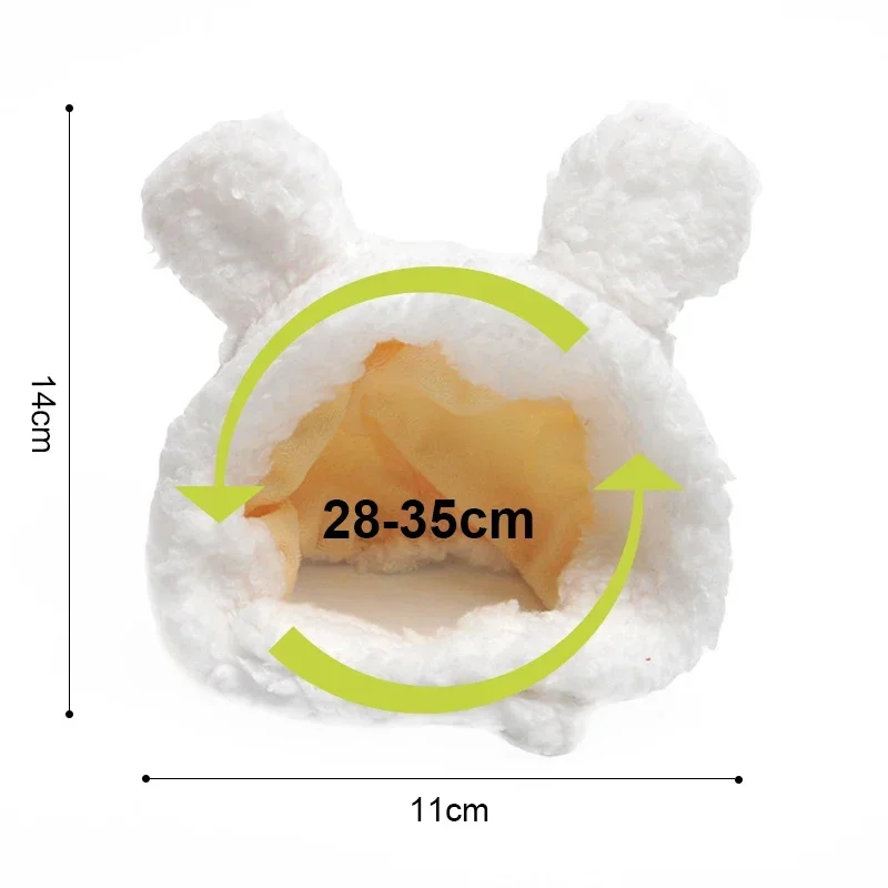 Gorro de felpa con Orejas de conejo y oso para mascotas, gorro cálido para disfraz de Navidad, accesorio divertido para Cosplay, suministros para gatitos - imagen 3