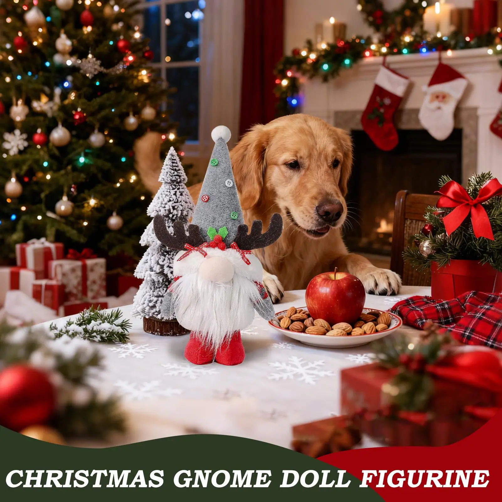 Gnomos navideños, decoración del hogar, decoración de ventanas con sombrero para sala de estar, oficina, dormitorio, mesa, manteles de ventana de escritorio, árbol