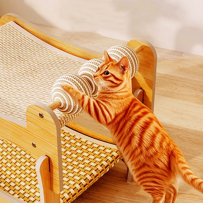 Rascador para gatos: torre doble con nido, sisal y protector de sofá - imagen 4