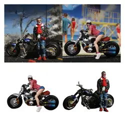 Figura en miniatura a escala 1/64, modelo de accesorios para casa de muñecas para motociclista