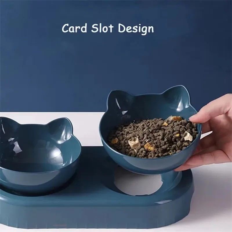 Cuencos triples para gatos, comedero para mascotas, cuencos dobles 2 en 1 con biberón automático, diseño inclinado y giratorio para gatos y perros - imagen 4