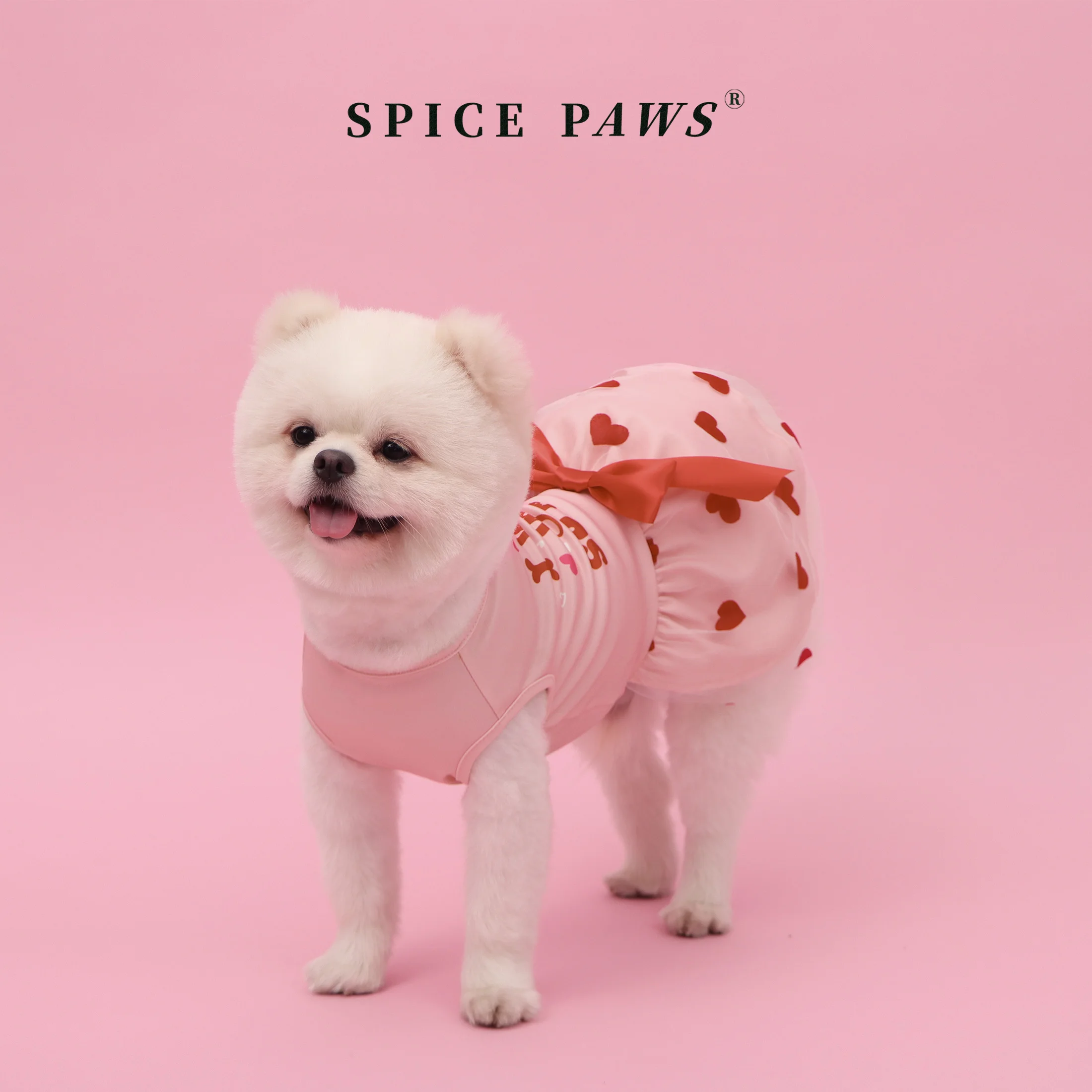 Vestido rosa con lazo San Valentín perros y gatos pequeños a medianos - imagen 3