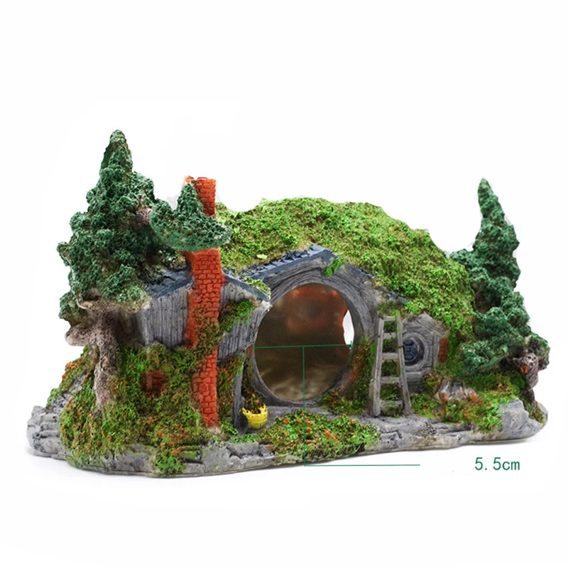 Casa grande, decoraciones para acuario, cueva de peces, artesanía de resina, castillo, adorno de paisaje para acuario, accesorios para pecera - imagen 5