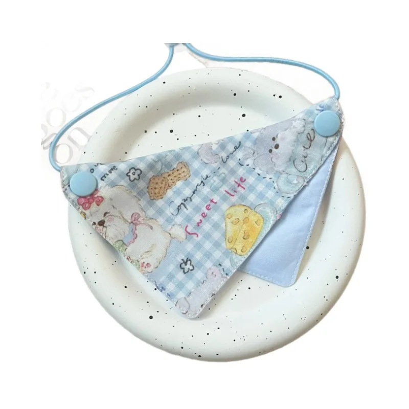 Pet cachorro queso mascota bufanda triangular gato perro babero puro algodón mascota babero oso bufanda cachorro accesorios para perros pequeños - imagen 5