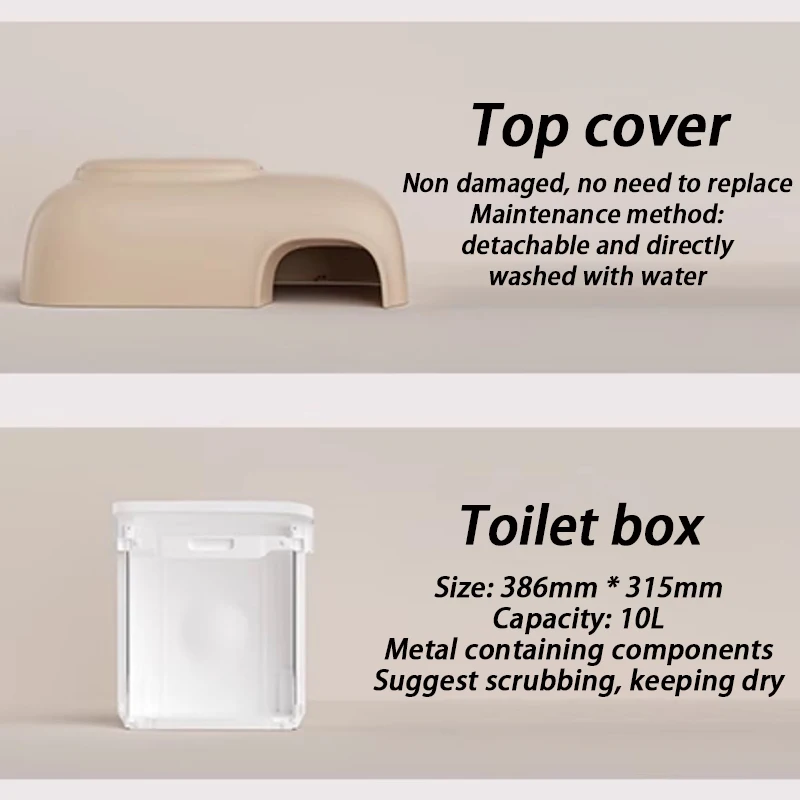 Juego completo de inodoros para gatos, accesorios para inodoro, caja de inodoro PetSnowy, alfombrilla, malla de filtro, compartimento para bolas de arena para gatos - imagen 4