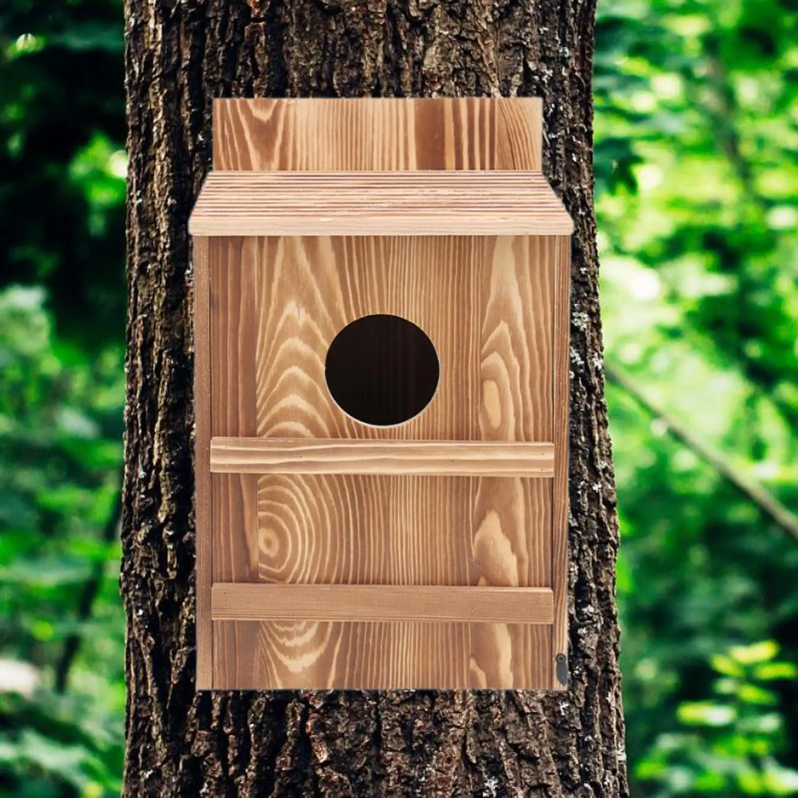 Bird House, Owl , Easy Assembly, Decorative ,Outdoor Bird Box Wood Birdhouse for Balcony Hummingbird Patio