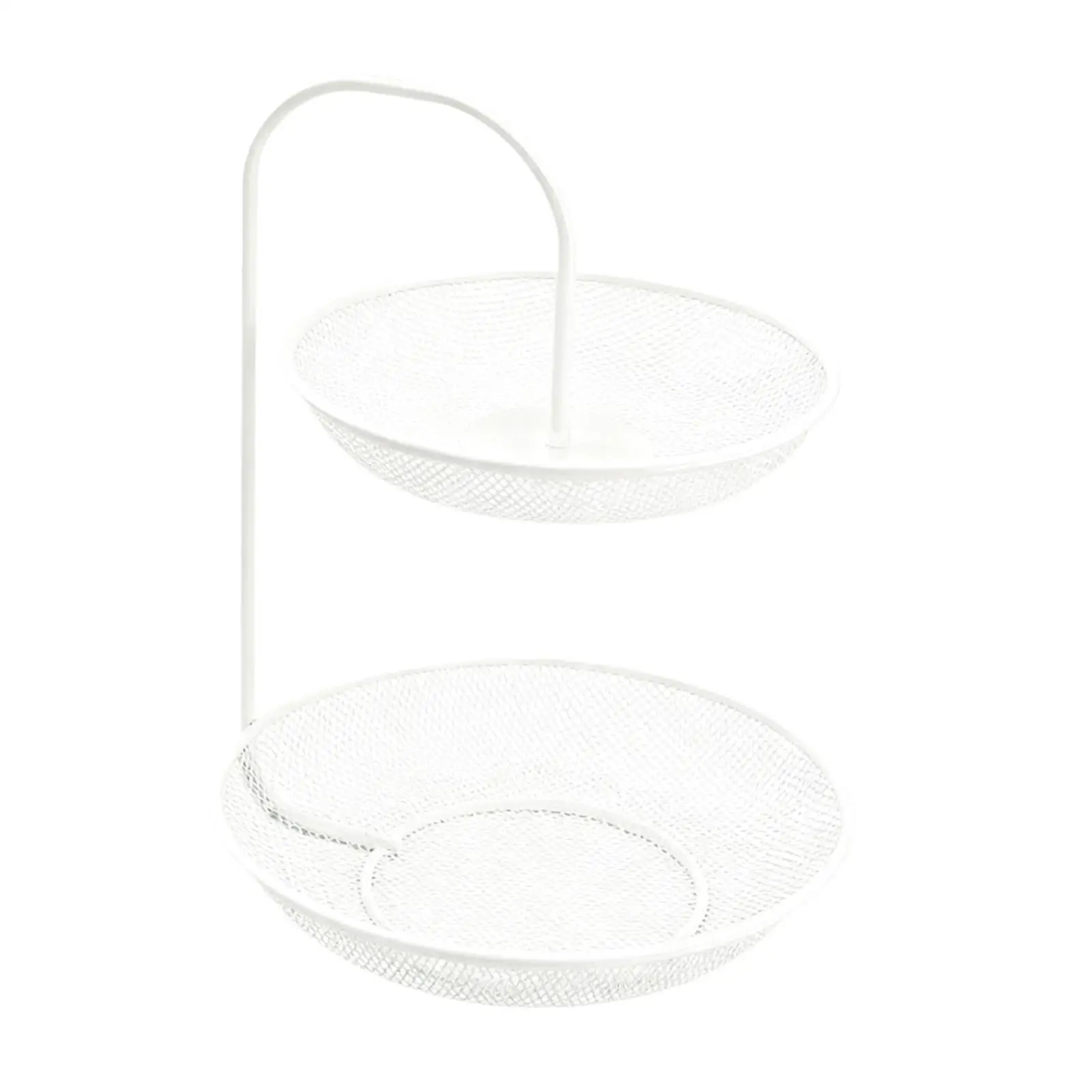 Fruit Basket Iron 2 Tier Storage Stand Holder, Wire Fruit Basket, Vegetables Basket Bowl Mesh Fruit Bowl, for Bread Snack Veggie