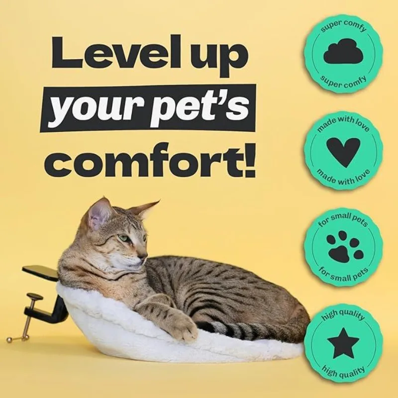 Cat Bed Stand Pet Supplies Suction Cups Comfortable Soft Round Cat Hammocks Can Disassembled Washed Office Pet Work Deskcat Bed - imagen 2