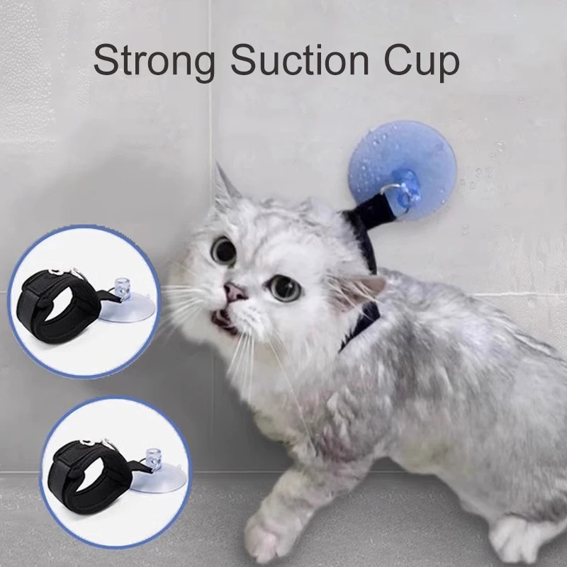 Collar ajustable con ventosa para bañar gatos y perros pequeños - imagen 3
