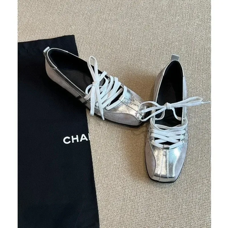 Zapatos planos de Ballet informales para mujer, nuevo estilo, tacón bajo, microfibra, plantilla EVA mejorada, parte inferior de goma, diseño moderno, primavera y otoño - imagen 2