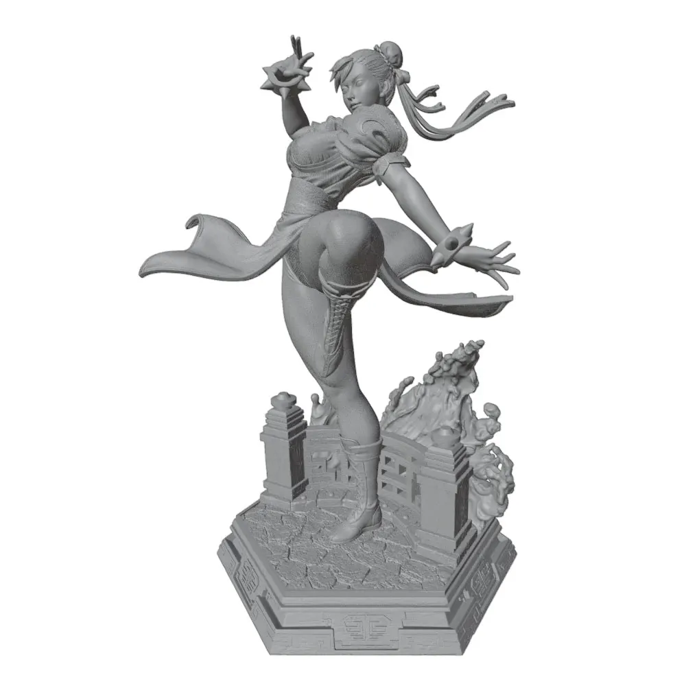 Figura de anime 1/24 para decoracion - estatua gris impresa 3D - imagen 5