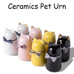 Urnas de cerámica para mascotas, urnas para cenizas de perros y gatos, cajas de recuerdos para gatos y gatitos, suministros conmemorativos funerarios para gatos y gatitos
