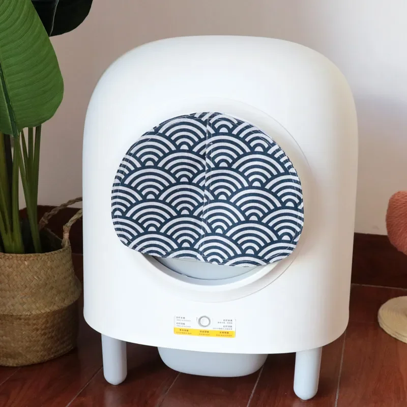 Cortina de puerta a prueba de olores y polvo para lavabo de gato, cortinas a juego, 18 estilos para Petree, caja de arena automática, productos para mascotas - imagen 3