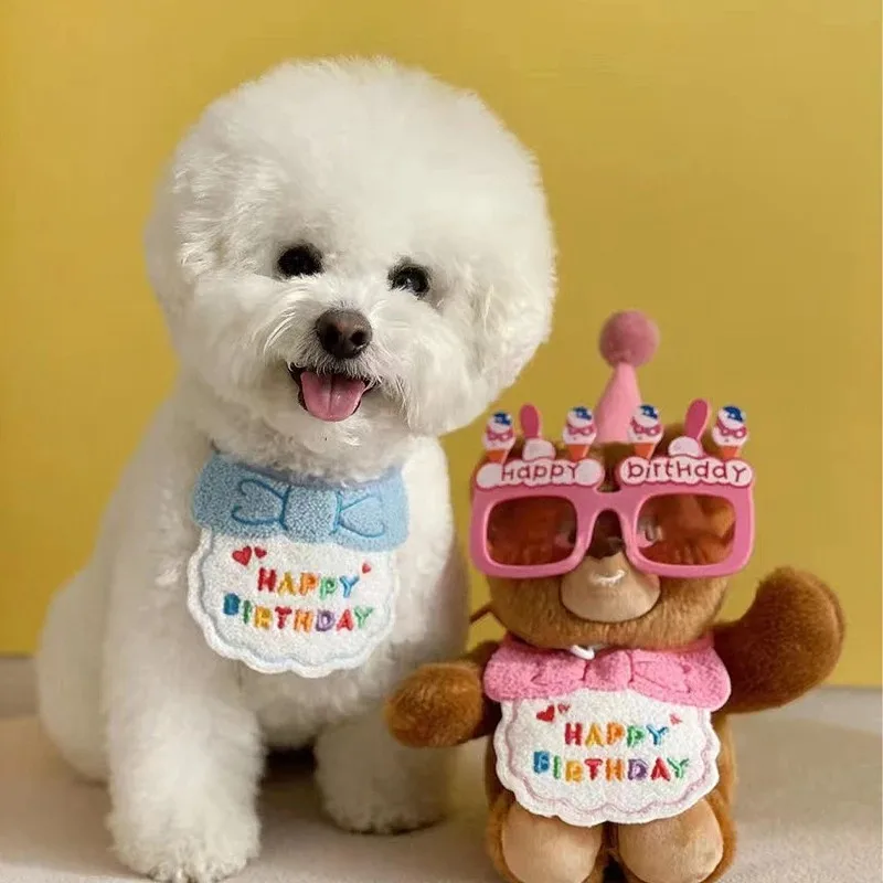 Gorros y bufanda para mascotas para fiesta de cumpleaños, sombrero lindo, babero, perro, gato, toalla de Saliva, accesorios de fotografía divertidos, regalo, disfraz para mascotas - imagen 2