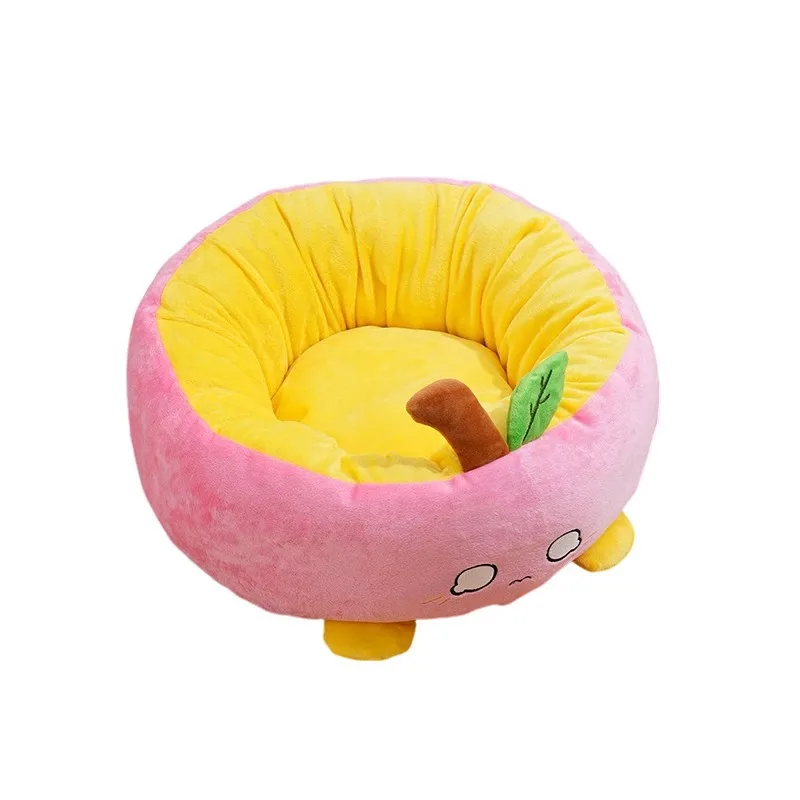 Cama redonda para gatos y perros - lavable y desmontable, felpa cálida - imagen 5