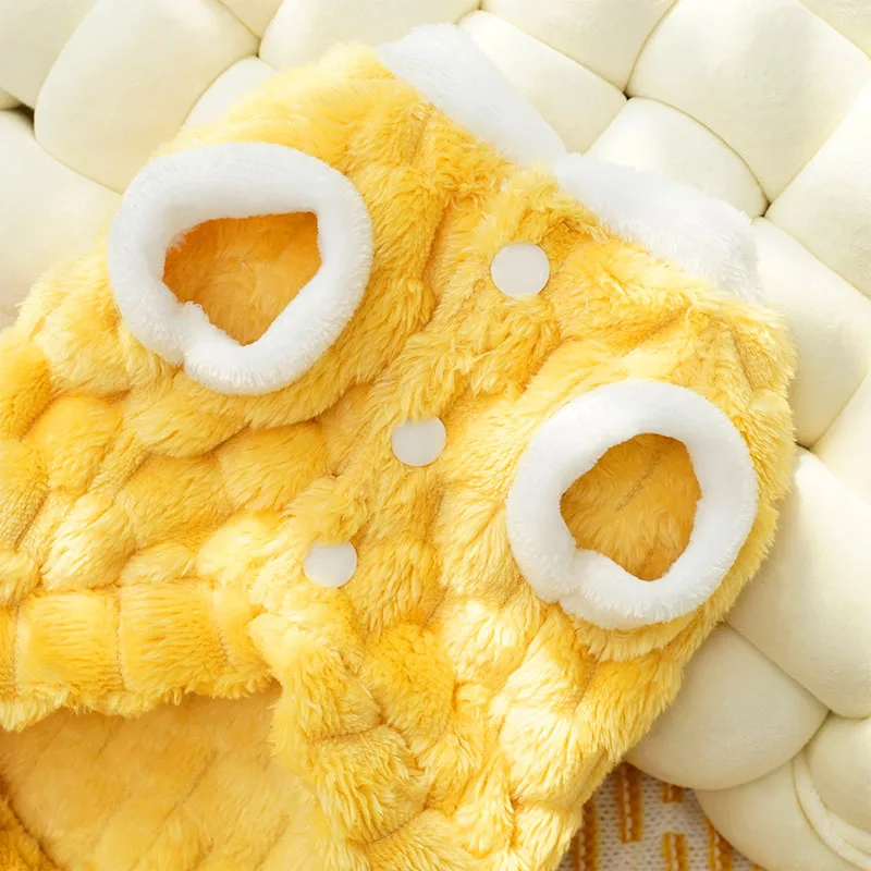 Ropa de lana para perros, ropa de invierno de manga corta para mascotas, abrigo con capucha cálido, chaqueta para perros pequeños y medianos, chaquetas de disfraces para cachorros Chiwawa - imagen 5