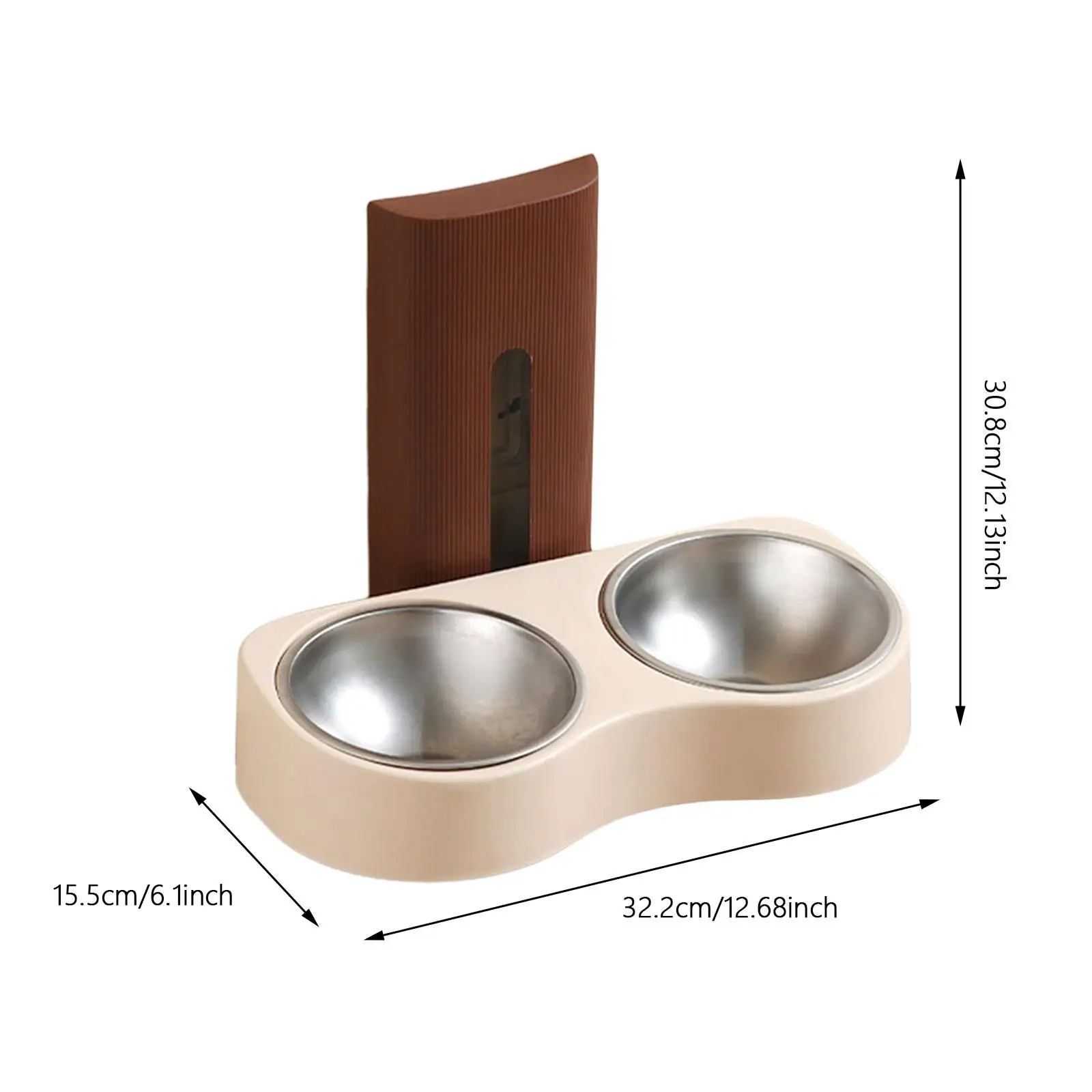 Double Feeding Bowl Drinking Bowl Wall Mounted Watering Bowl Food Feeder for Dorm