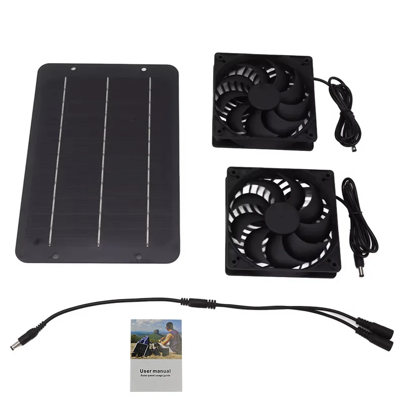 Ventilador solar en caseta de mascotas