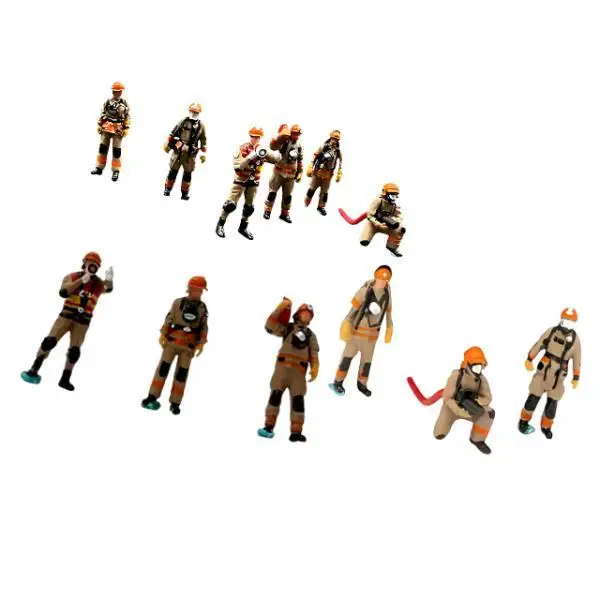 Miniature 1:64 Firefighter Figures Collection Diorama Action Figures Realistic for Scenery Landscape Diorama Decoration Layout