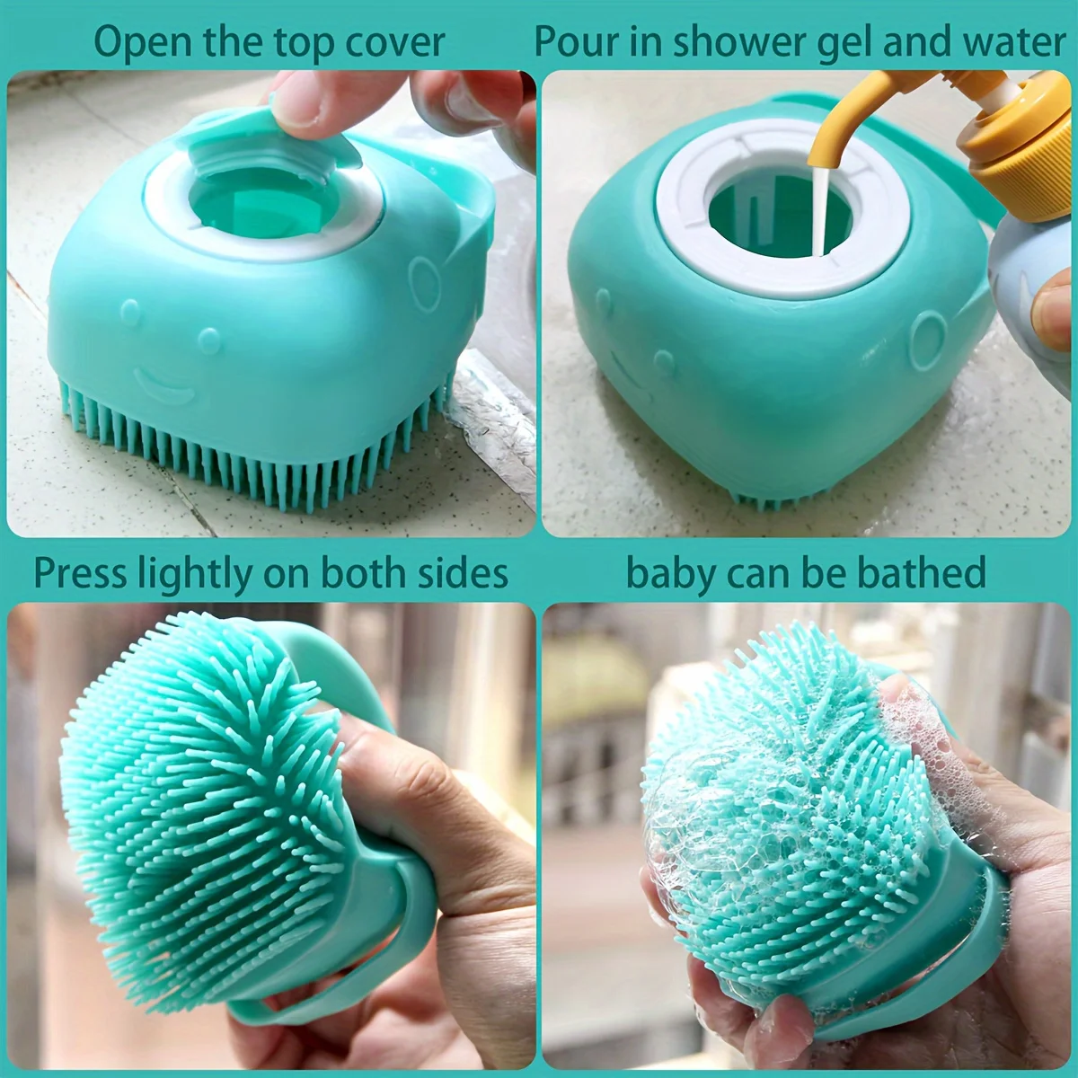 Cepillo baño con champú para perros y gatos – Masaje silicona - imagen 4