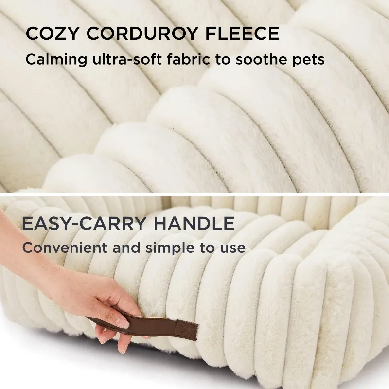 Cama para perro ondulada de felpa, cama para dormir suave y esponjosa, cómoda y cálida, camas para gatos, extraíble, lavable, para todas las estaciones, para perros pequeños y medianos - imagen 3