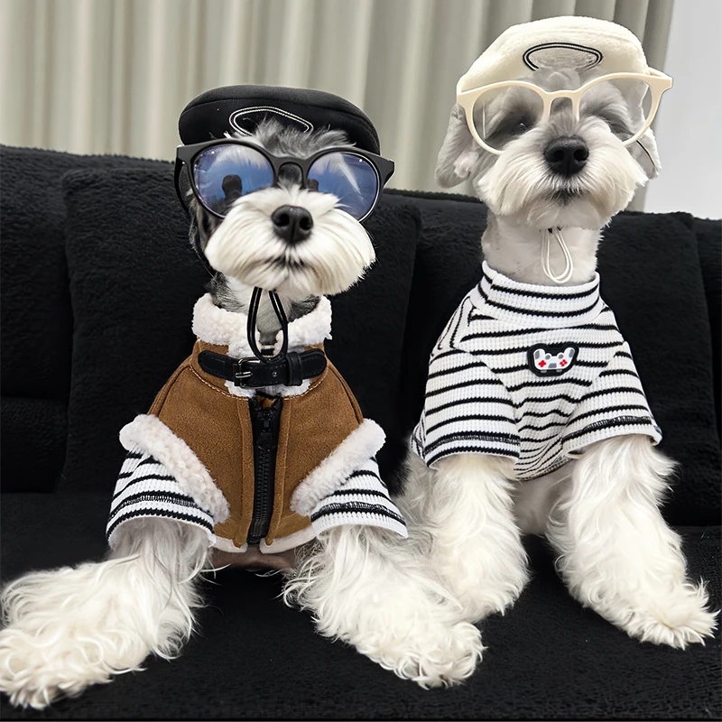 Ropa para perros Otoño Invierno productos para mascotas para perros pequeños chaleco de gamuza mantiene el calor grueso a prueba de viento accesorios de chaqueta de lana para perros - imagen 5