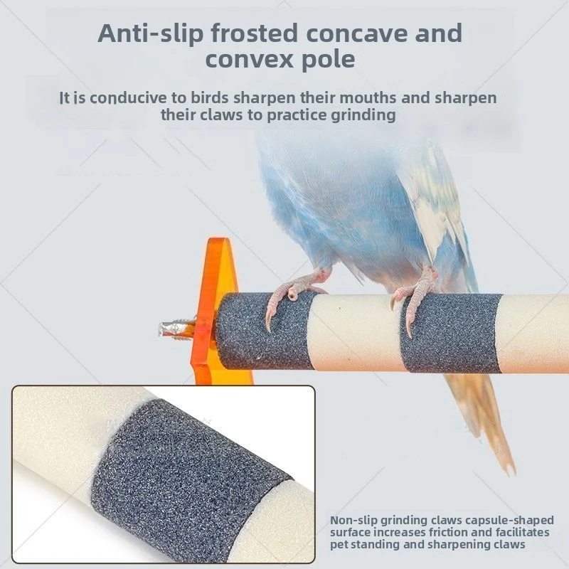 Soporte de escritorio para loros, Base acrílica, palo de molienda de garra, accesorios de entrenamiento antideslizantes y resistentes al desgaste para mascotas pequeñas, soporte de juguete para pájaros - imagen 3