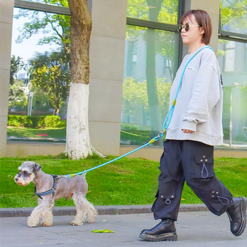 Correa de manos libres para perro, cadena reflectante para caminar, multifunción, hombro inclinado, accesorios para mascotas - imagen 5
