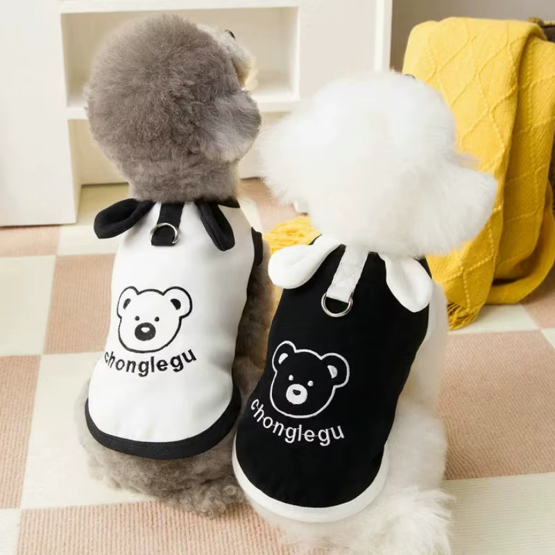 Chaleco de verano con estampado de oso para perros mini