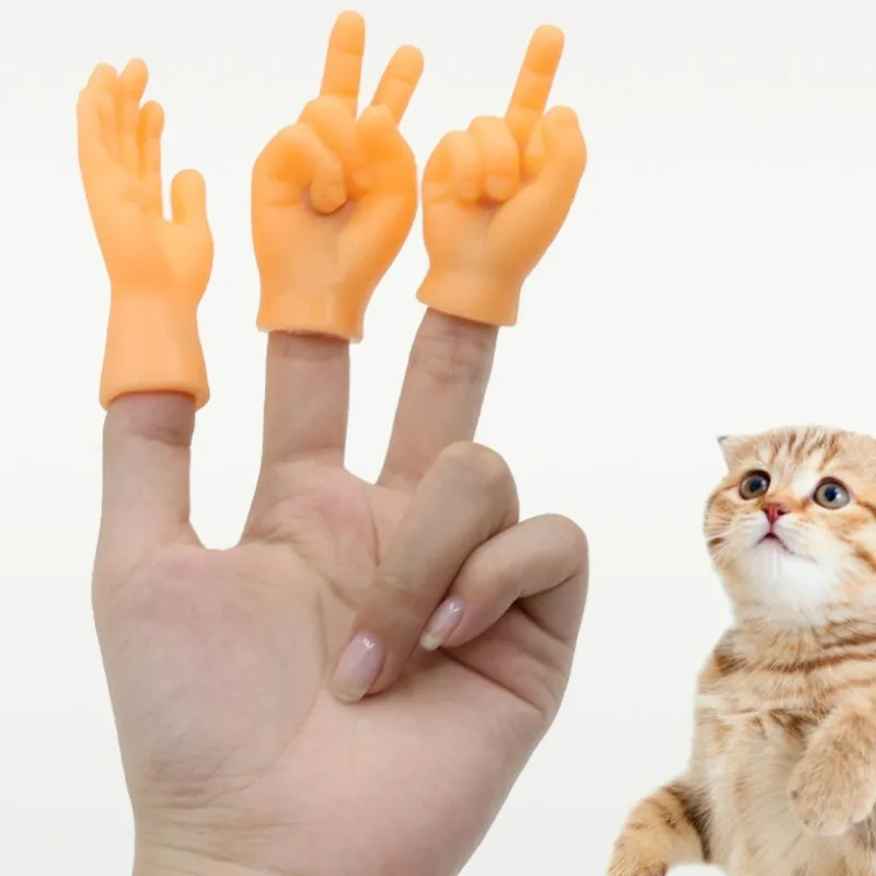 2 unids/set Mini funda para el dedo pequeño, guantes de plástico para gatos y mascotas, masaje de manos pequeñas derechas, variedad de estilos, cubiertas divertidas para dedos de gato - imagen 5