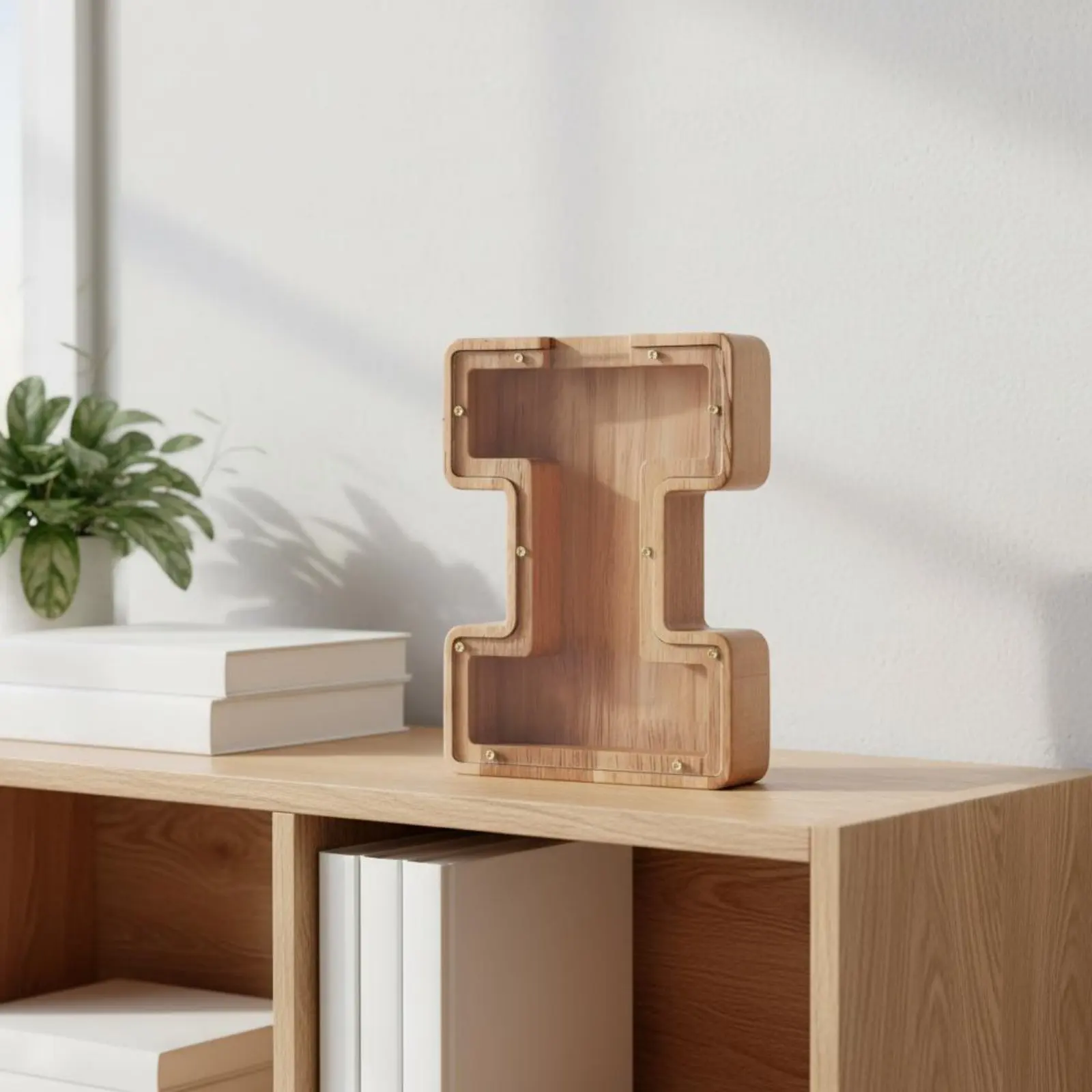 Hucha madera alfabeto decorativa para hogar amante de gatos original - imagen 3