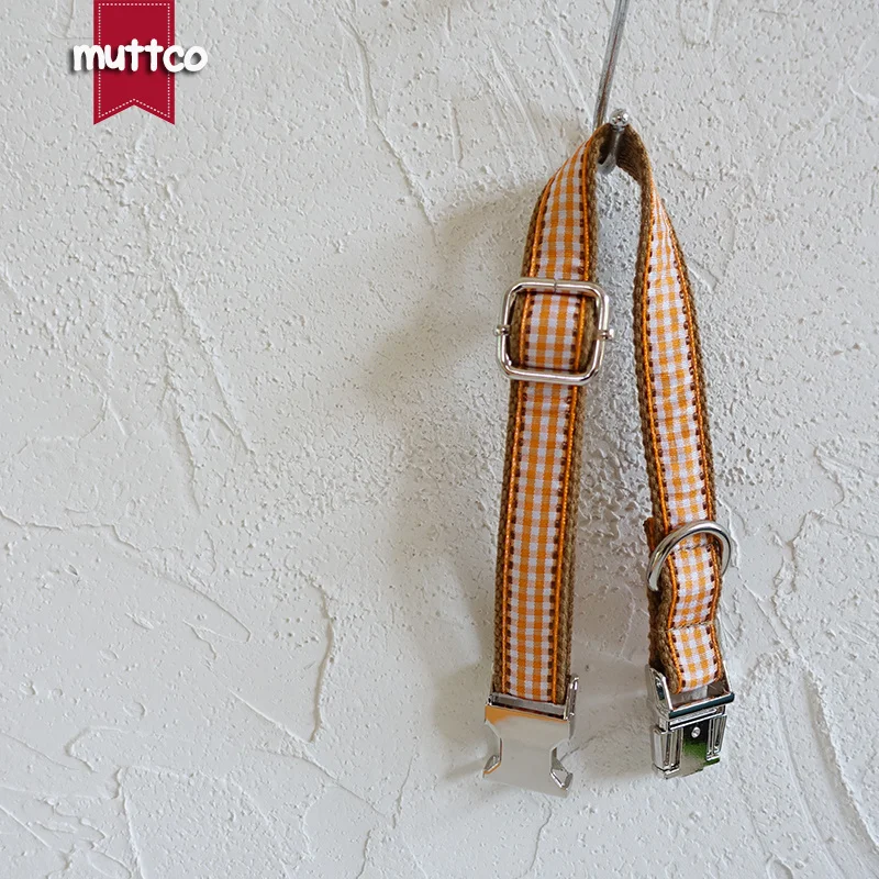MUTTCO vende al por menor collar de estilo inglés THE BROWN PLAID collar de perro 5 tamaños UDC013 - imagen 2