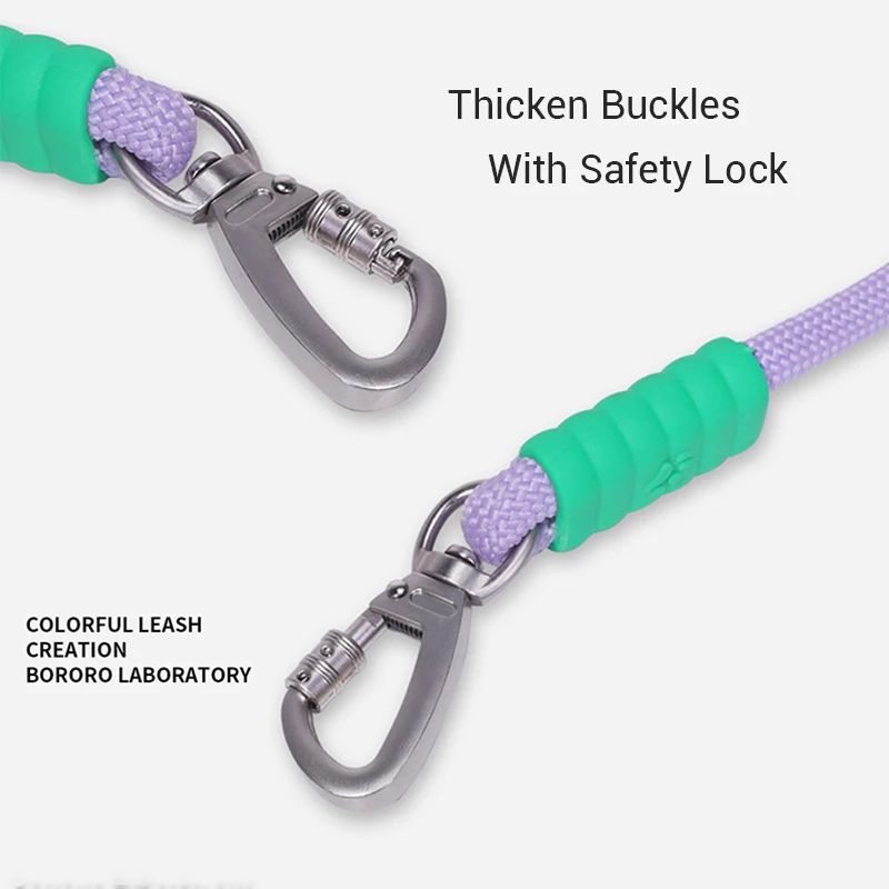 Cuerda de plomo para perro, Correa fuerte de Color de contraste colorido con hebillas gruesas, sin tirones, mango súper suave, correa para caminar para perros pequeños - imagen 4