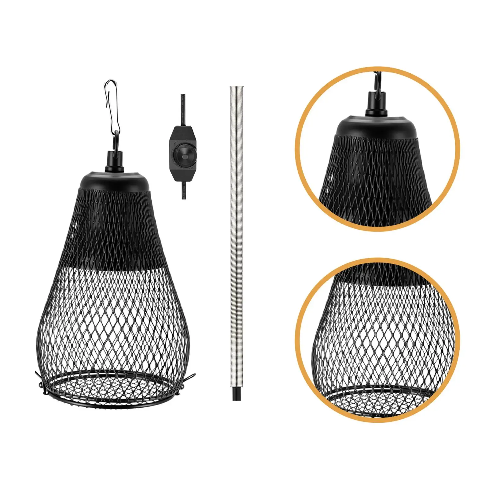 Tapa de lámpara de calor, protección de enchufe estadounidense, malla de lámpara de calor para serpiente, tortuga, camaleón - imagen 5