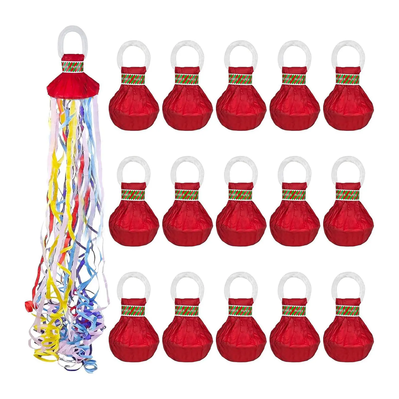 15x Hand Thrown Streamers Paper Ribbons Atmosphere Props Supplies Confetti Decoration Paper for School Opening, Party Favors,