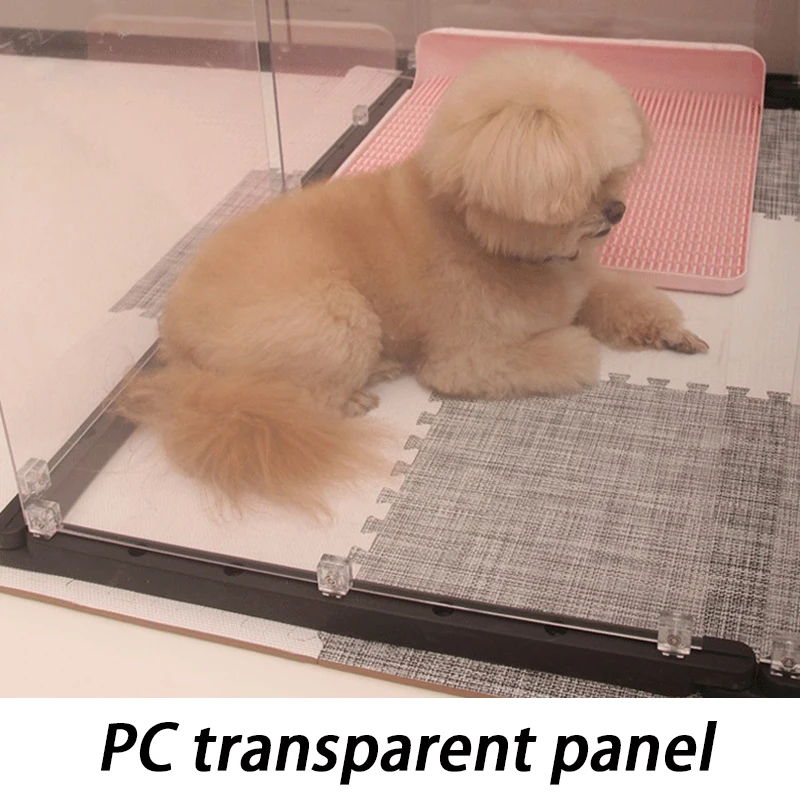 Valla transparente para perros, valla para perros grandes desmontable para interiores, jaula alta para el hogar, combinación libre de coral para mascotas, Anti Escape - imagen 2