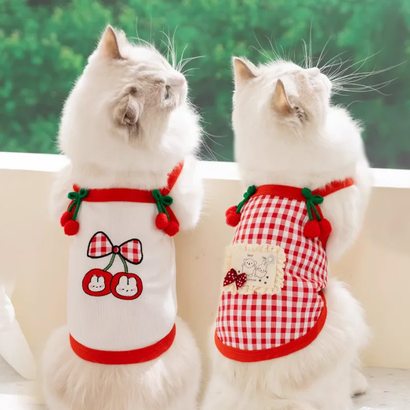 Camiseta verano con cereza para Perras – Chihuahuas y Bichones