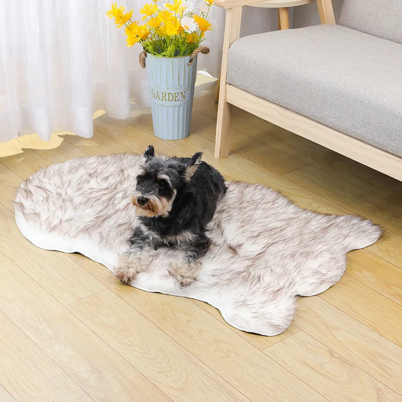 Cama de felpa Ultra suave para perros y gatos, esterilla para jaula, sofá, coche, cojín antideslizante, autocalentable - imagen 2